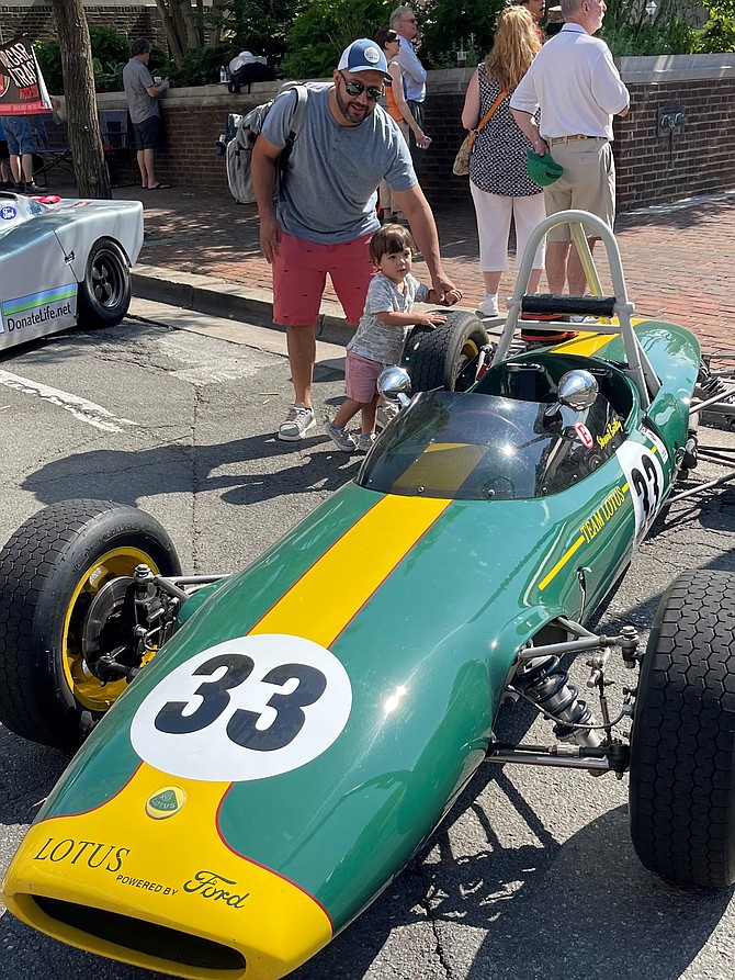 Emmanuel Medina with son Elan at the Old Town Festival of Speed and Style May 22 in Alexandria.