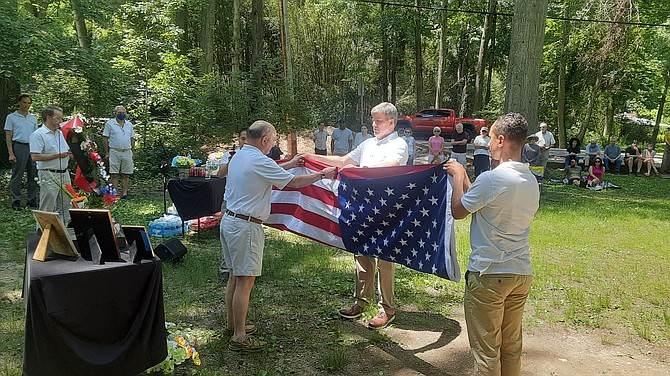 The official flag folding.