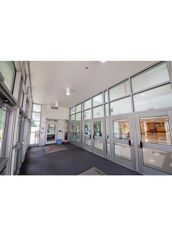 FCPS security vestibule constructed at a school’s entrance acts as a barrier.