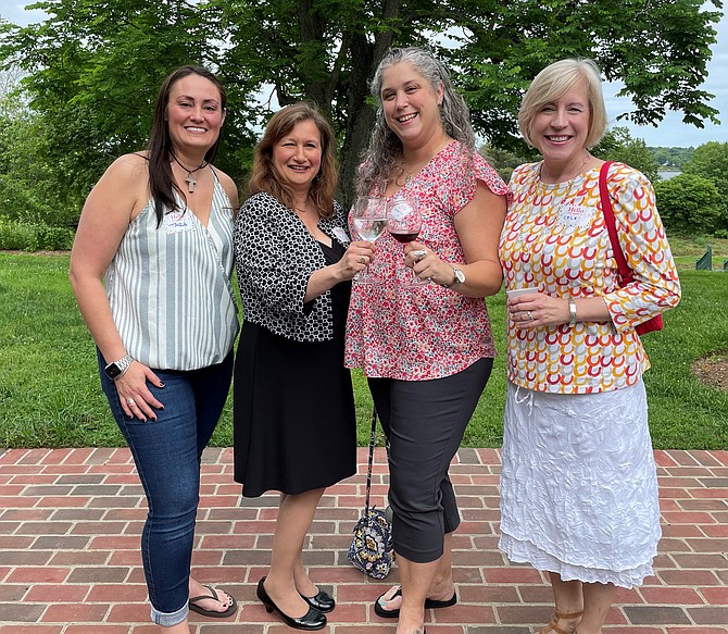 Sara Kellmel, Maria Delpizzo, Stephanie Frederick and Cele Garrett celebrate at the Mount Vernon At Home annual gala May 25 at River Farm.