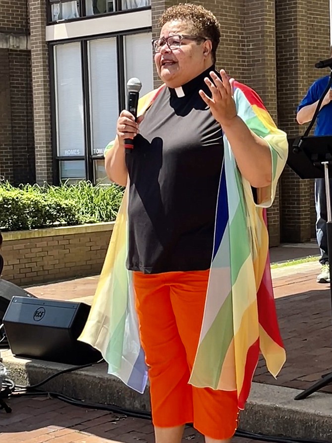 The Rev. Michelle Nickens, Washington Plaza Baptist Church on Lake Anne Plaza.