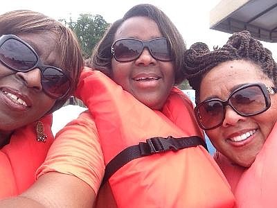 Negleatha Johnson, right, with sister Diane Jones, left, and a niece paddleboarding on the Potomac in 2015. Jones died the following year of Uterine Leiomyosarcoma Cancer.