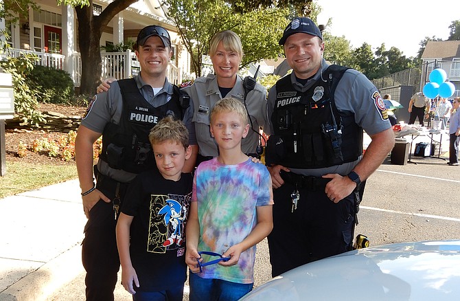 The Elms: Back row, from left, are PFC Avery Brunk, MPO Sabrina Ruck and PFC Kory Pfeiffer; and in front, from left, are the Condon brothers, Wyatt, 8-1/2, and Nolan, 10.