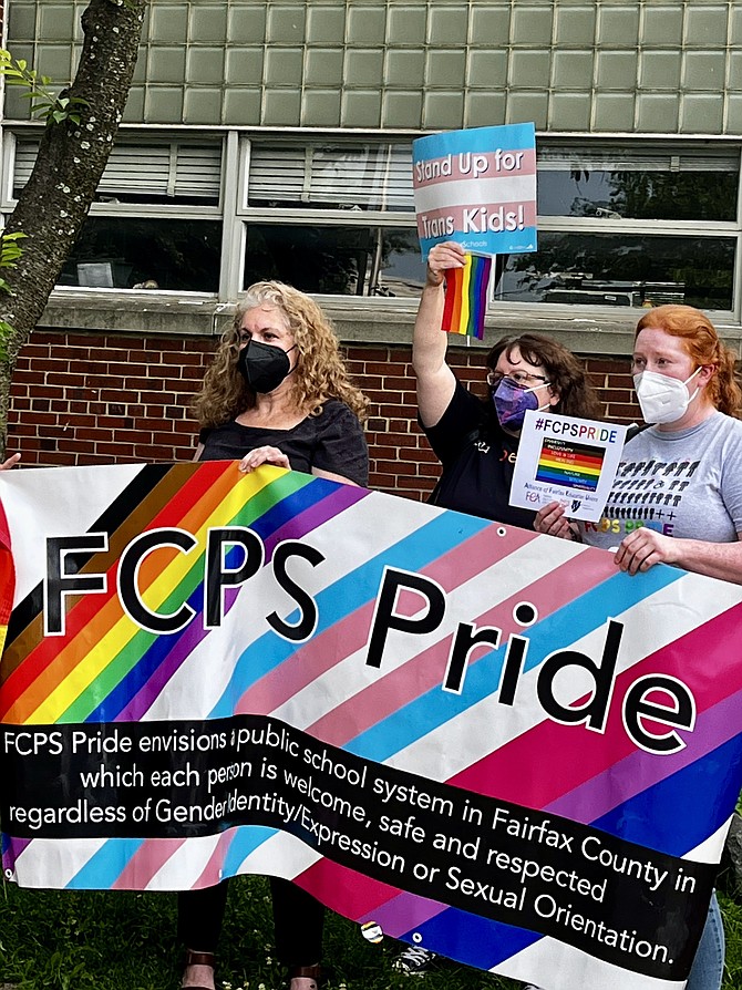 FCPS students rally for LGBTQIA+ rights.