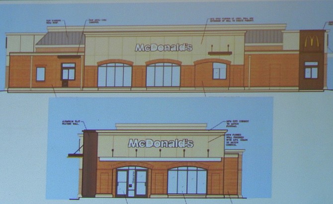 Artist’s rendition of the front of the new McDonald’s at the Village Center.