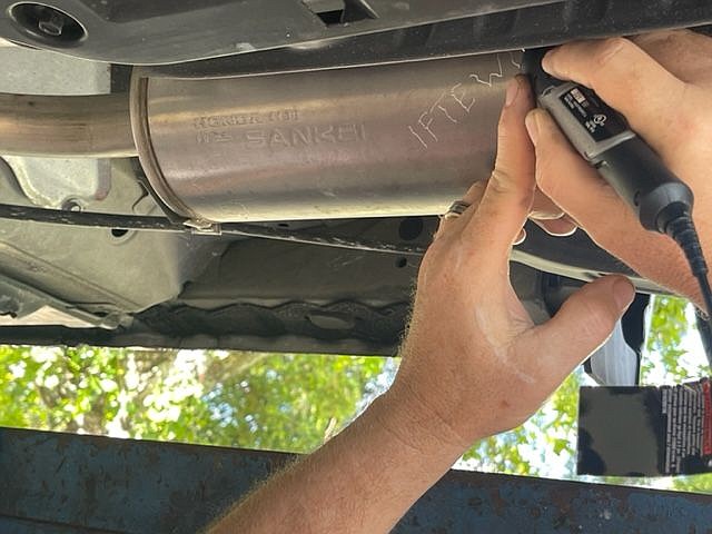 Identification can be etched into the shell of catalytic converters.