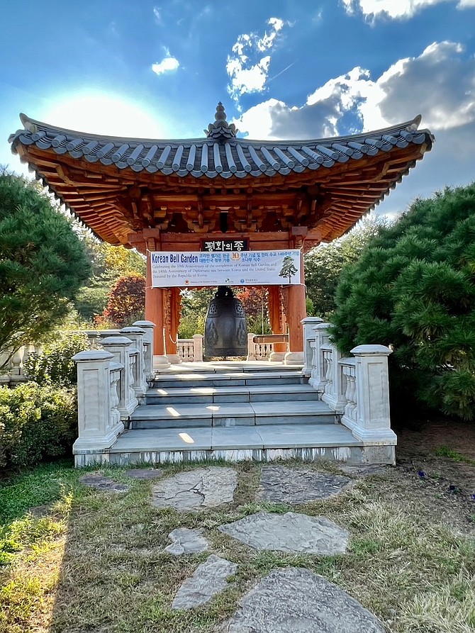 The Korean Bell Garden Pavilion, a significant element of Meadowlark Botanical Gardens, provides a cultural link for the many Korean Americans living in Northern Virginia. The Bell Garden is celebrating its tenth anniversary.