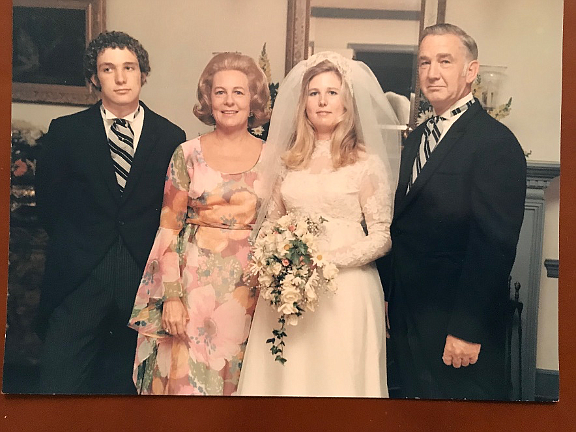 Nancy Camm with her husband Frank on their wedding day in June 1972.