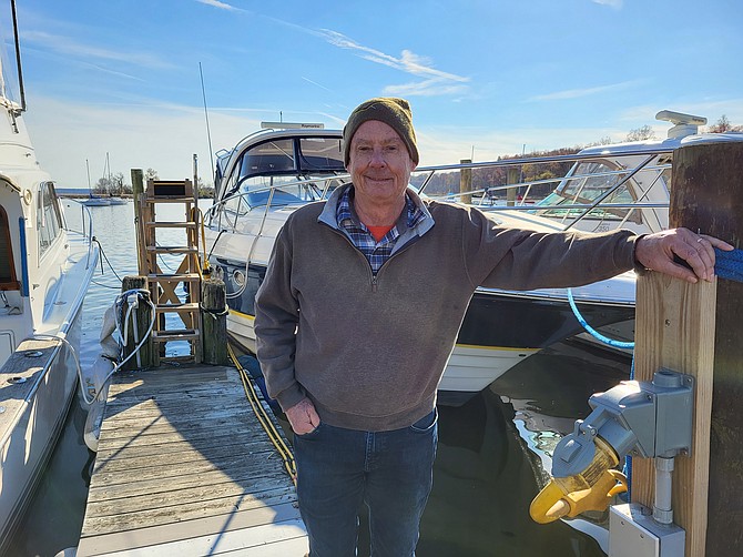 Boat owner Skip Sharp in front of "Sharp One."