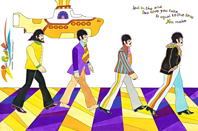 The iconic Abbey Road scenario.