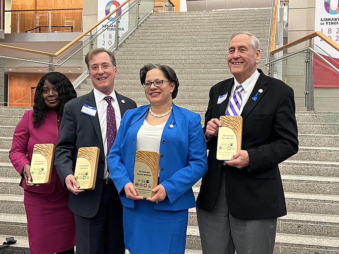 2022 Tribal Champions: Del. Paul Krizek, Sen. Jennifer McClellan, Sen. David Marsden and legislative aide attending for Del. Delores McQuinn.