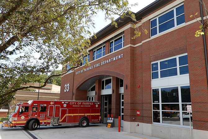 Fairfax City’s award-winning Fire Station 33 fronts on Fairfax Boulevard.