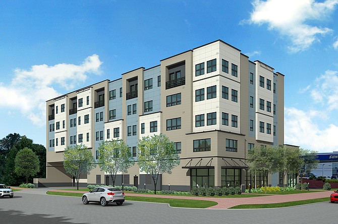 Artist’s rendition of the new, affordable apartment building to serve the homeless.