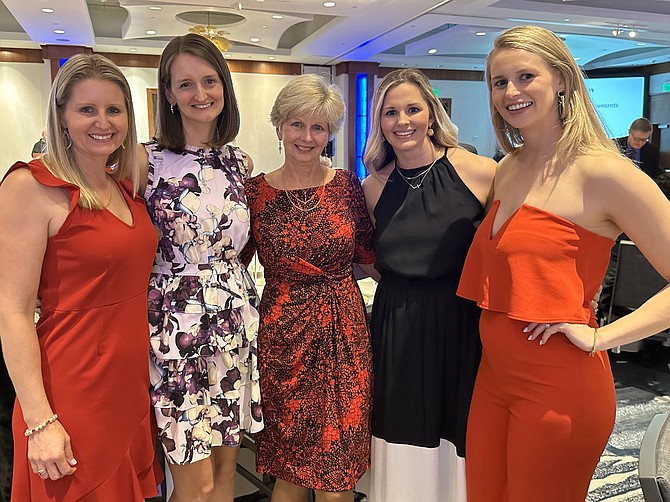 Eva Donley, center is joined by daughters Kristin, Kaitlin, Colleen and Kelsey at the SSA 55th anniversary gala March 25 at the Westin Alexandria Hotel. Former mayor and SSA board chair Kerry Donley was honored posthumously at the event.