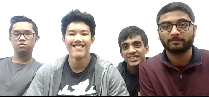 From left: Hayne Aung, Michael Liang, Nikhil Vallikat, and Aryamann Singh.