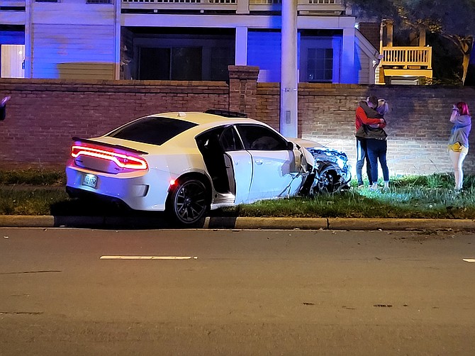 A few blocks from the shooting, a crash left the driver shaken.