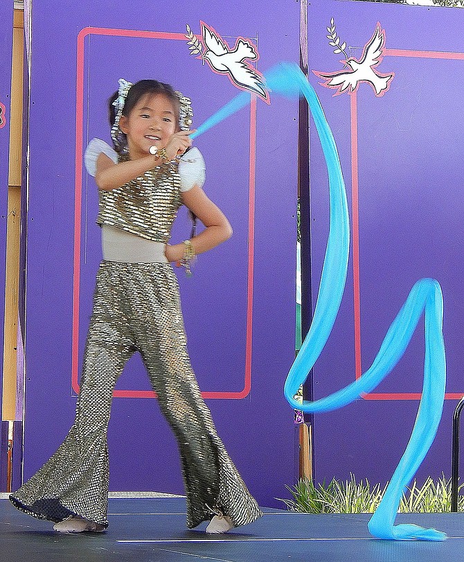 Audrey Liu, of the Fairfax Chinese Dance Troupe, performs a Ribbon Dance at last year’s festival.