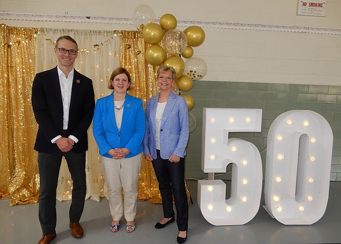 From left, James Walkinshaw, Catherine Read and Carol Lieske on Main Street Child Development Center’s 50th anniversary.