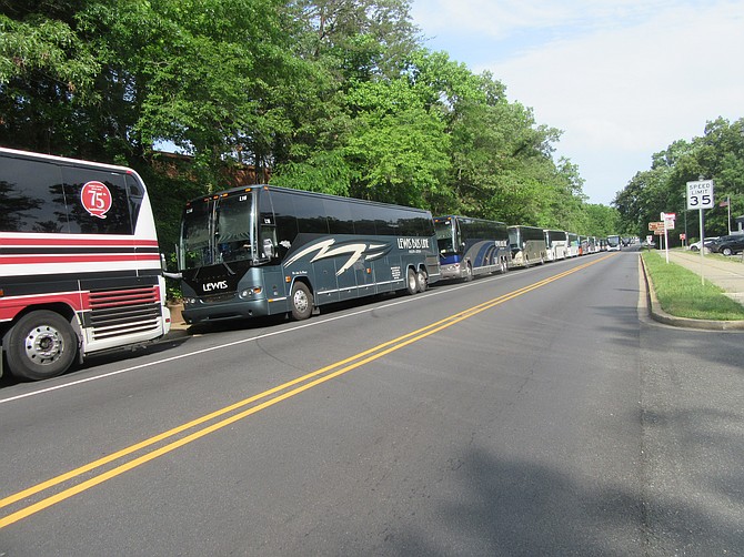 Summer travel has no doubt begun. On May 19, at 9:20 a.m., 36 tour buses were parked and four were arriving at Mount Vernon Estate and Gardens.