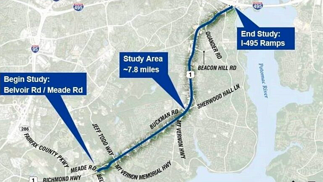 Map shows the speed limit study area.
