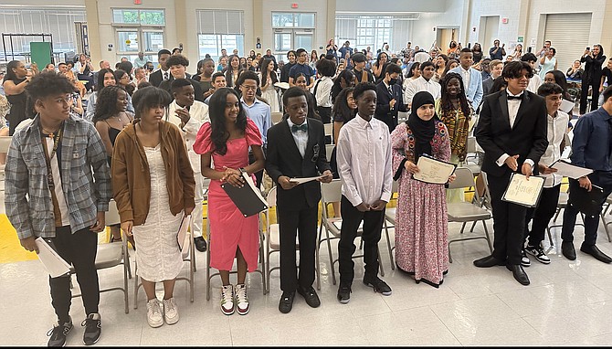 Students at Patrick Henry K-8 School attend the June 12 promotion ceremony for students who have completed eighth grade and will enter high school in the fall of 2023.