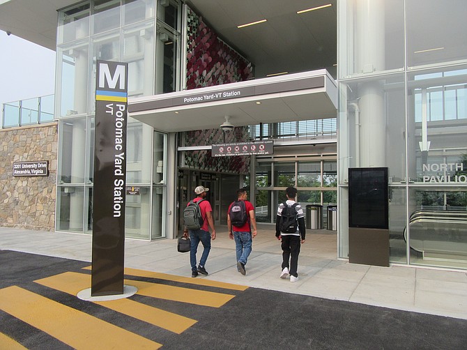 The new Potomac Yard Metro station's north entrance