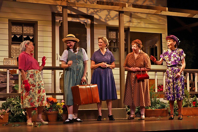 <pc>Photo by Howard Soroos

<cl>WEDDING BELLES - Joyce Tischer (Glendine), Victoria Rose (Ima Jean), Tricia Politte (Laura Lee), Anne Hilleary (Bobreta), and Carole Preston (Violet) star in the comedy “Wedding Belles,” playing July 7-23 at Aldersgate Church Community Theater. www.acctonline.org.