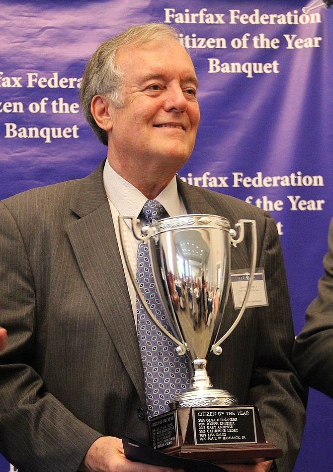 John Litzenberger with his award.