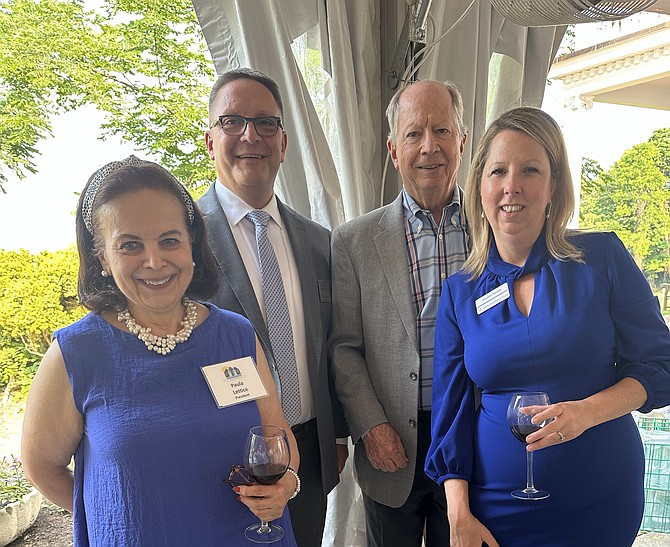 Mount Vernon at Home president Paula Lettice with Jim Zalewski of Everly-Wheatley Funeral Home, David Frantz and Jennifer Ferrara at the May 24 MVAH gala at River Farm.