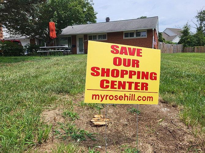 These signs were on many front yards along Rose Hill Drive.