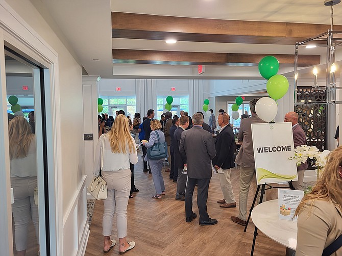 The main room at Oakwood Meadow Senior Residences resembles a hotel lobby for residents to gather.