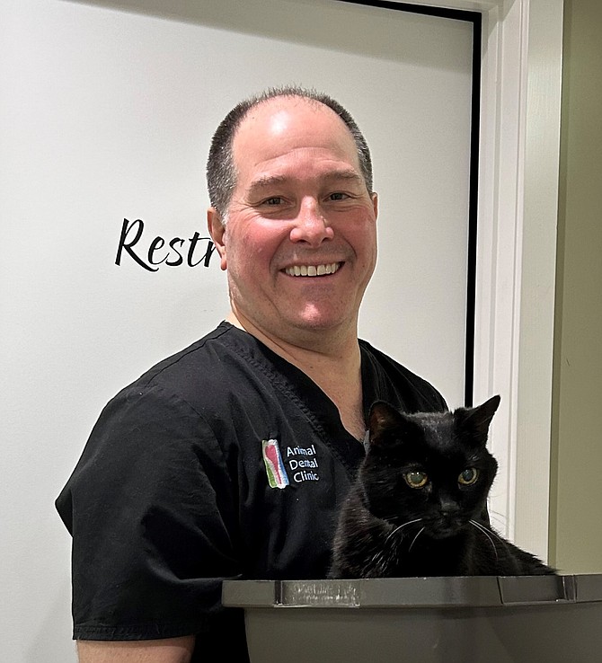 Dr. Hall and patient Binx