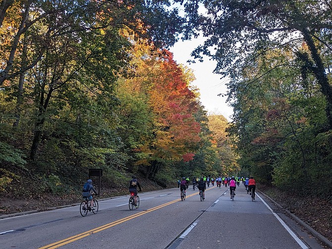 Riders enjoyed the whole George Washington Memorial Parkway for the Tour de Mount Vernon Saturday, Oct. 21.