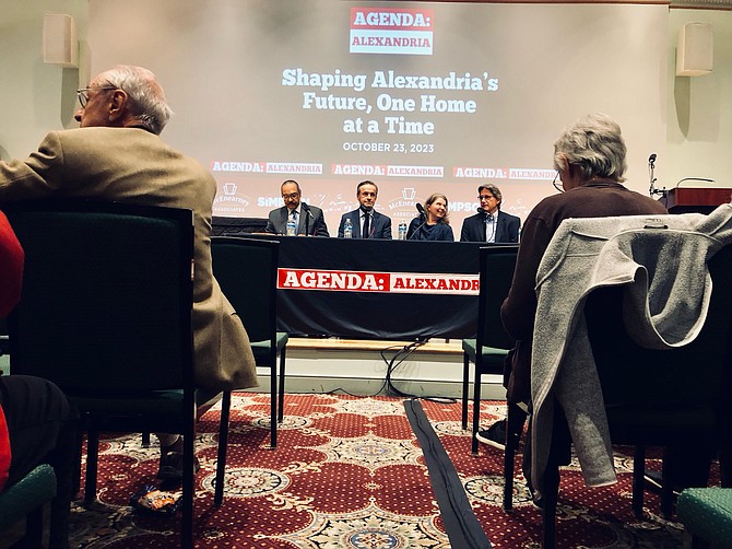 A recent Agenda Alexandria panel discussion explored the Zoning for Housing proposal. Panelists included, left to right, Roy Byrd, Karl Moritz, Susan Cunningham and Stephen Koenig.