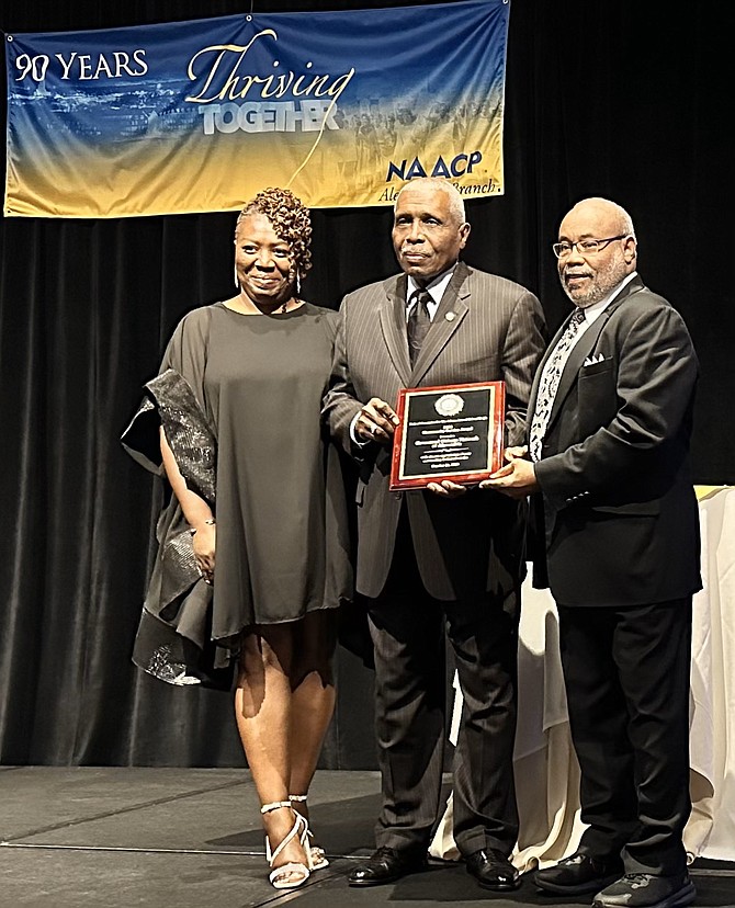 Keisha Culbreth Brooks, Col. Jim Paige and former Mayor Bill Euille are recognized for their work with the Concerned Citizens Network of Alexandria