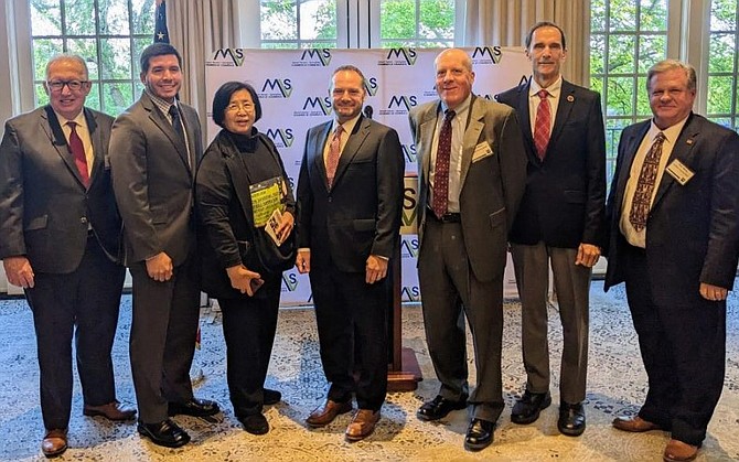 Candidates for the Fairfax County Board of Supervisors are (left to right) Richard Hayden, Alberrt Vega, Corazon Foley, Christopher Morgan, Mark Welch, Dan Storck, Paul Beran.