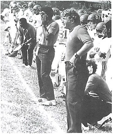 Titans coach Herman Boone, center, during the 1973 football season.