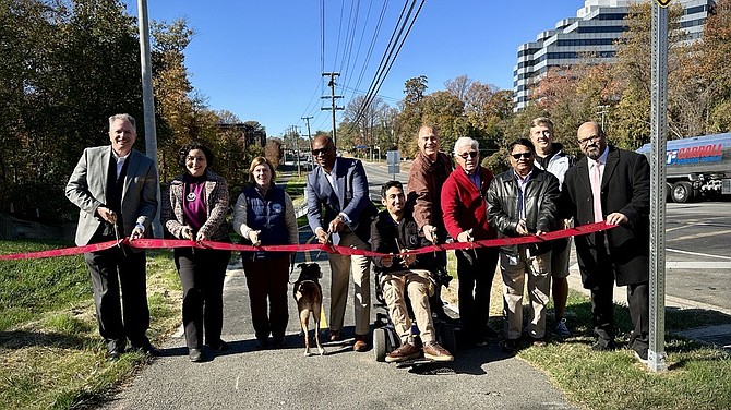 Ribbon-cutting for the new Route  29 northbound bicycle and pedestrian improvement project held on Friday, November 3.