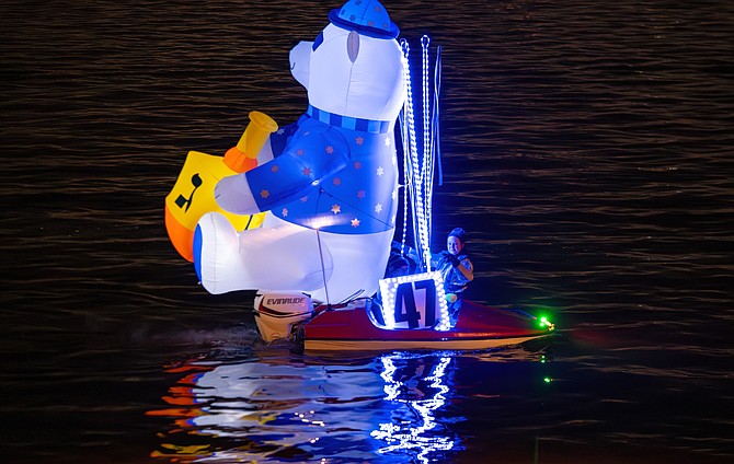 Best Try was Happiest Hanukkah with “Brightest Boat Ever” in the Dec. 2 Holiday Boat Parade of Lights. Photo by Evan Michio/Visit Alexandria