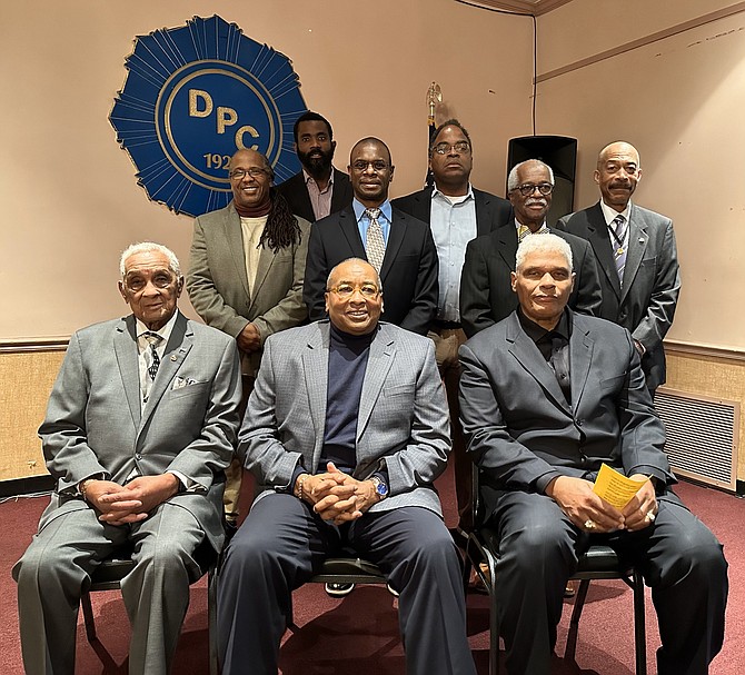 The 2024 officers of the Departmental Progressive Club pose for a photo following the installation of officers Jan. 12 at DPC headquarters.