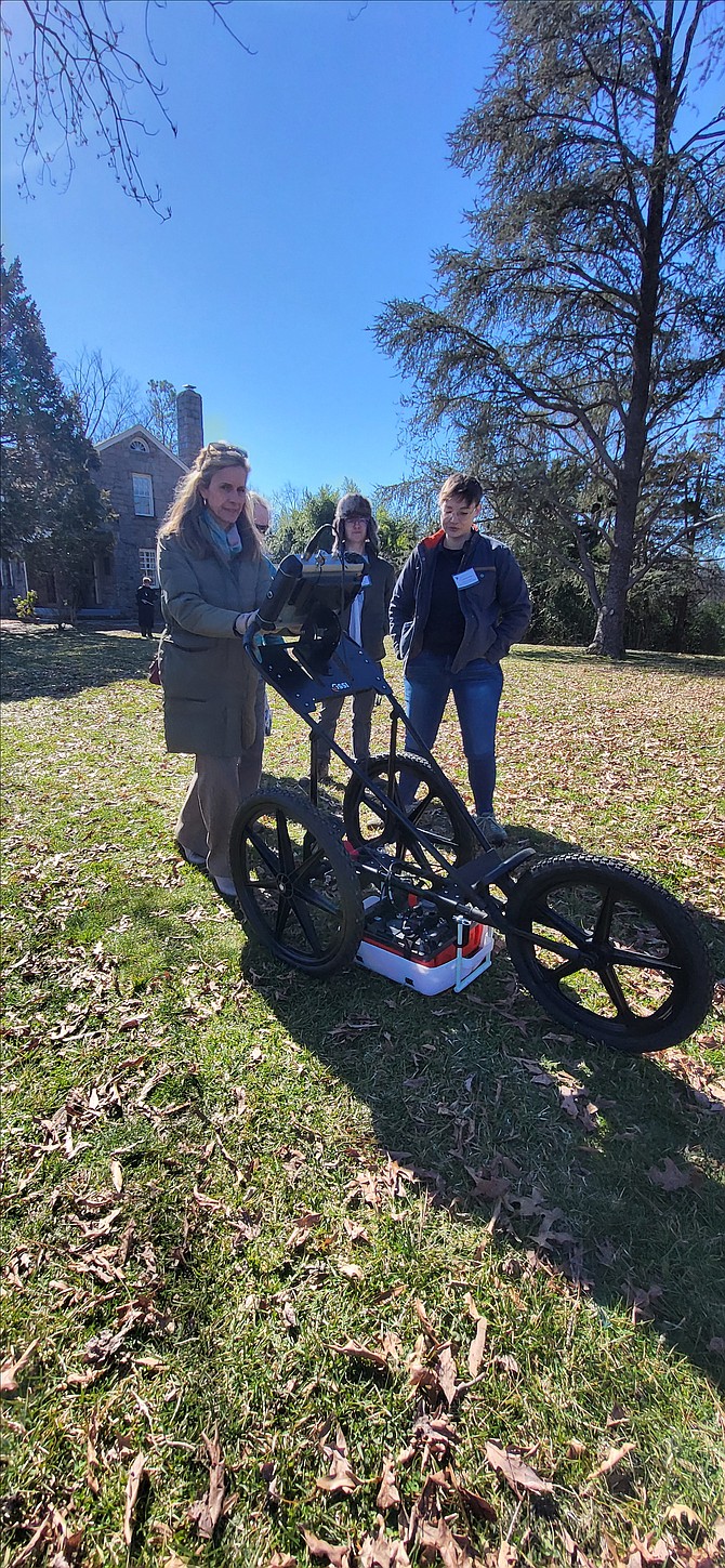 The GSSI Ground Penetrating Radar in action.