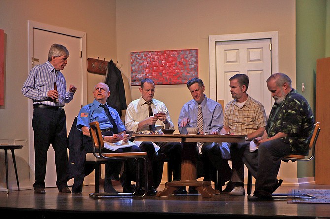Bruce Rauscher (Felix), Steve Rosenthal (Murray), Charles Boone (Vinnie), Joel Durgavich (Roy), Peter Halverson (Speed), and Dave Wright (Oscar) star in the ACCT production of Neil Simon’s The Odd Couple playing March 8-24. www.acctonline.org
Photo by Howard Soroos
