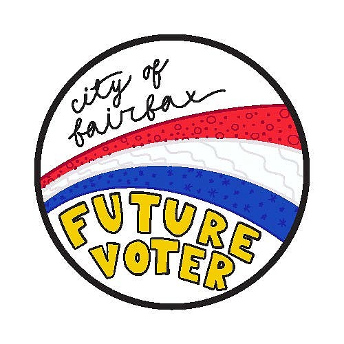 Fairfax City’s previous “Future Voter” sticker.