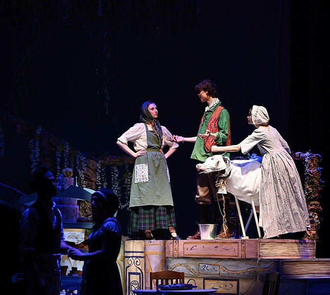 Into the Woods at Bishop Ireton: from left, Catherine Cassidy, Christian Burke and Gabriela Viana