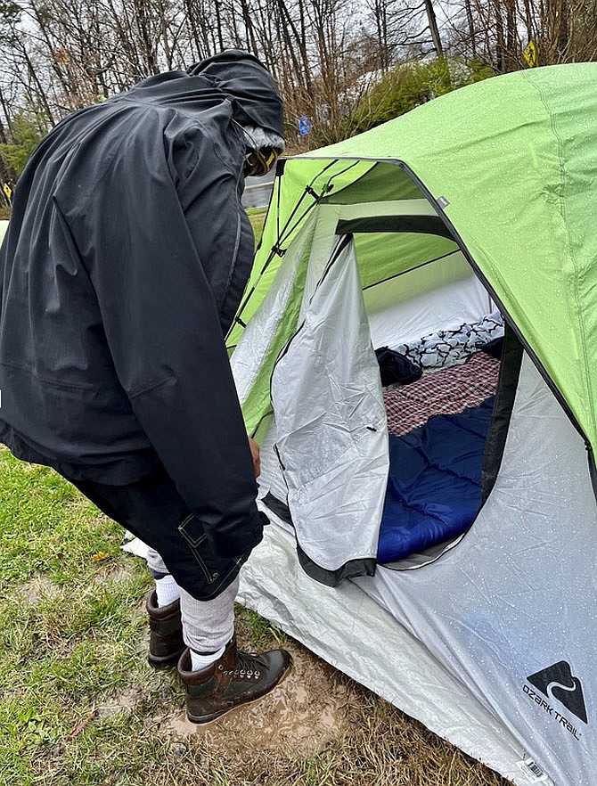 Experiencing homelessness in the rain, Fairfax County