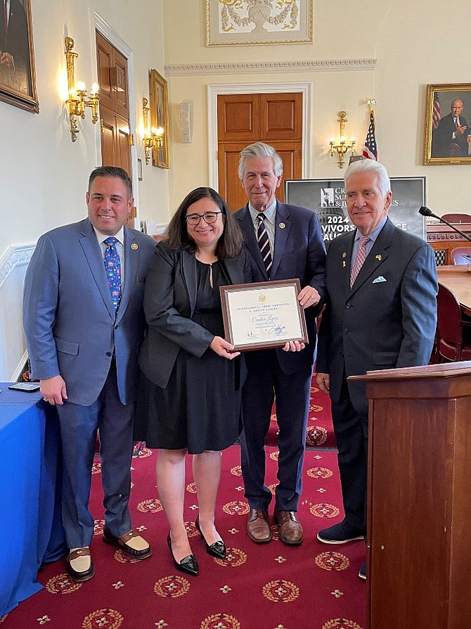 Beyer and Lopez with Reps. Jim Costa (D-CA) and left- Anthony D’Esposito (R-NY)

Lopez is Coordinator for Project PEACE, a county-wide effort to prevent, identify and respond to domestic and sexual violence.