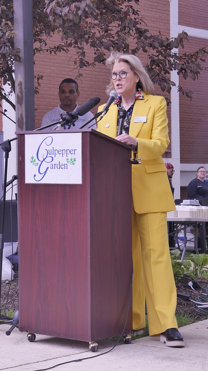 Marta Hill Gray, President of Culpepper Garden at annual ceremony honoring First Responders April 17.