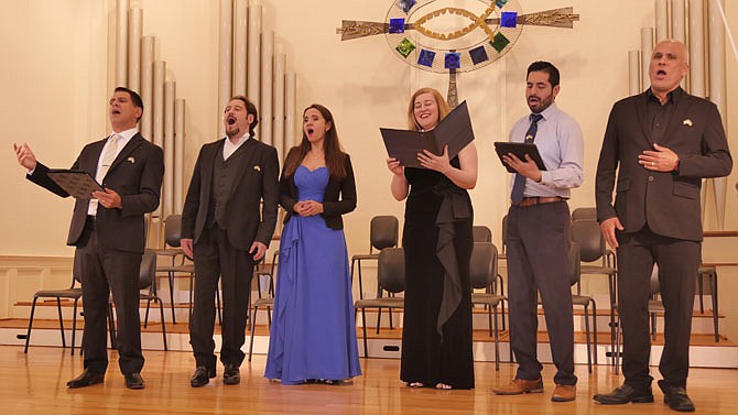 The opera ensemble sing “O Sole Mio” at Harmony For Hope May 5 at Rock Spring UCC, a benefit to support Voices of Children which provides support to children in Ukraine.