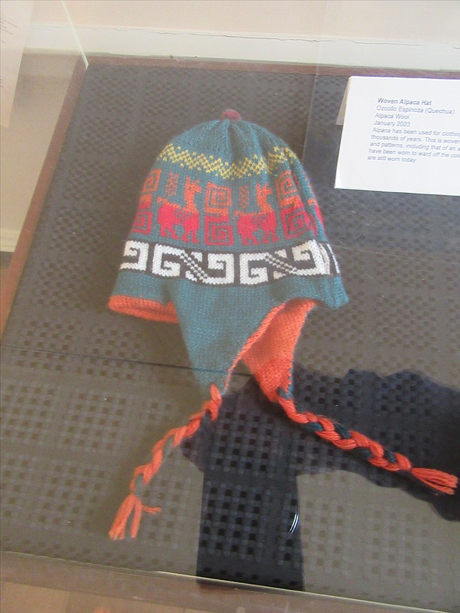 Andean woven alpaca hat, made by Ozcollo Espinoza
