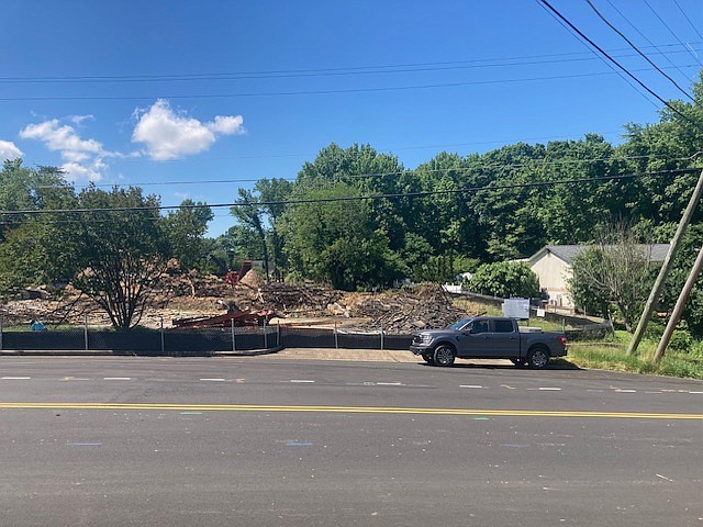 From the street, the site of the Christian Science Church at 1509 Collingwood Road in Fort Hunt appears in early stages of redevelopment.